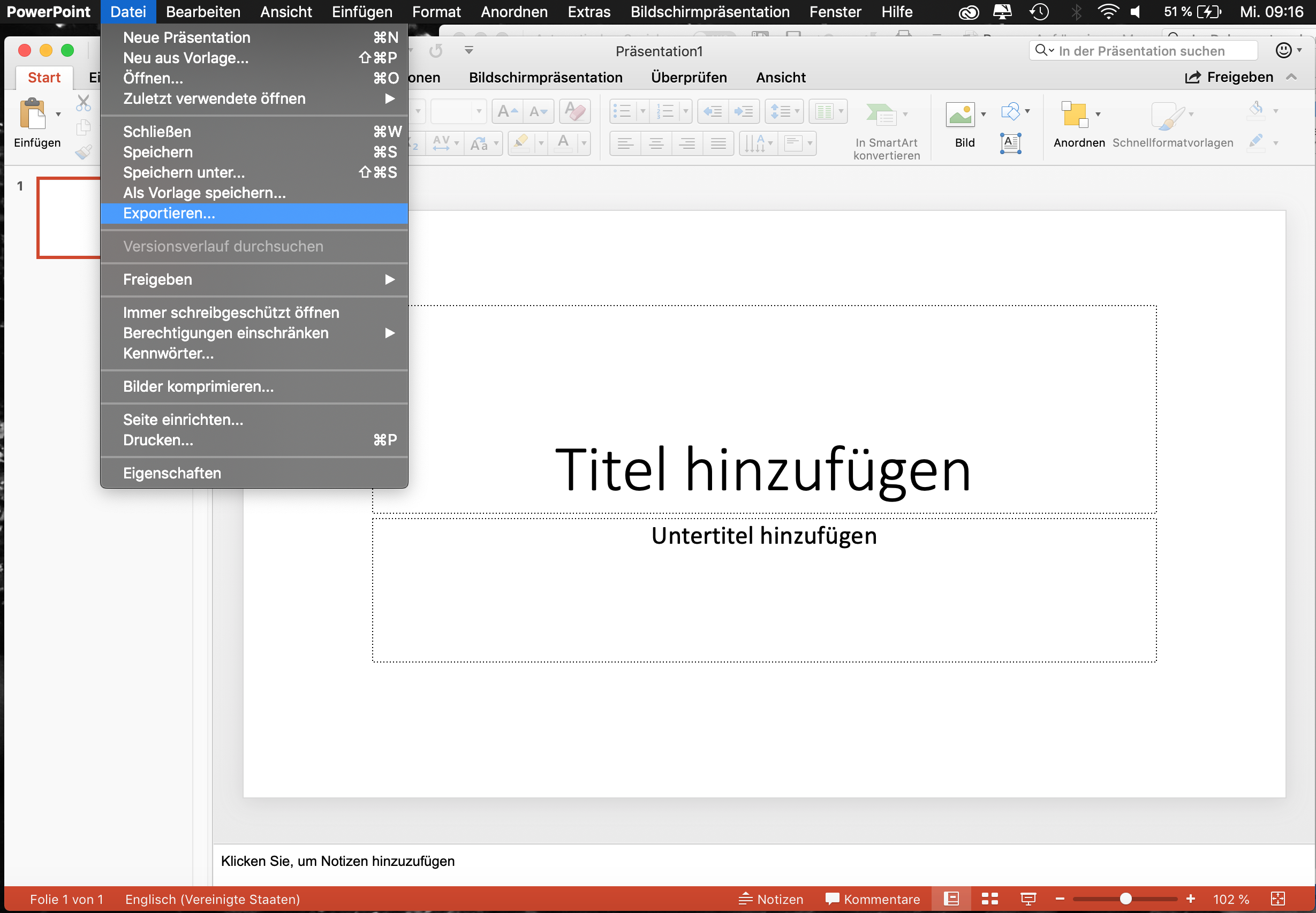 Exportieren PPT
